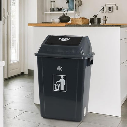 13 Gallon Plastic Swing Lid Trash Can, Outdoor Garbage Can, 4 Pack - Image 4