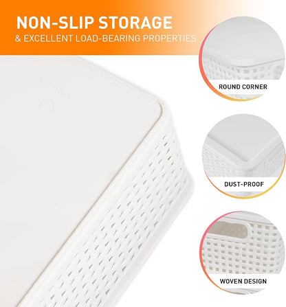 Plastic Storage Baskets With Lid, Storage Bins - Image 3