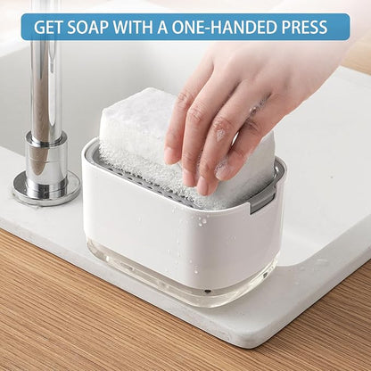 RUFCRIL Soap Pump Dispenser and Sponge Holder, 10oz / 300ml Dish Soap Dispenser - Image 4