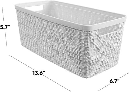 Curver Jute Decorative Plastic Organization and Storage Basket Perfect Bins - Image 2