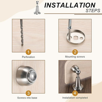 uxcell 4Pcs Magnetic Door Stopper, 304 Stainless Steel Magnetic Door Stop Catch - Image 5