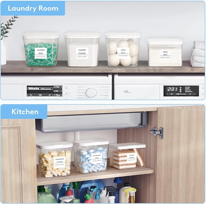 Lifewit 2+1 Laundry Pods Container & Dryer Sheet Holder, Large Powder Detergent - Image 8