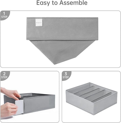 4 Packs Wardrobe Clothes Organizer, 5 Grids Washable Portable Closet Organizer - Image 6