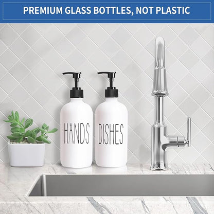 COHOSEGE 16 Oz Glass Soap Dispenser Set 2 Pack - Image 2