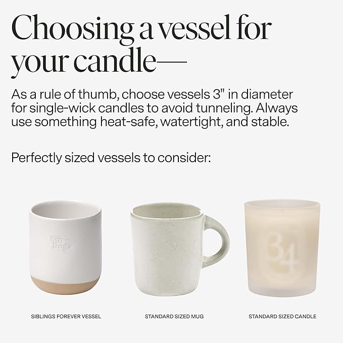 Siblings Candle Making Kit | DIY Coconut-Soy Wax Candle Kit with Wooden Wick | Scent No 07: Ginger, Pink Grapefruit, Rhubarb | Clean, Non-Toxic, Reusable, 60 Hr Burn
