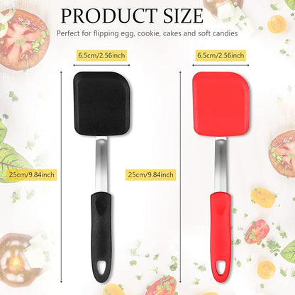 Silicone Cookie Spatula Turner 2 Pack Mini Brownie Spatula Flexible Kitchen - Image 2