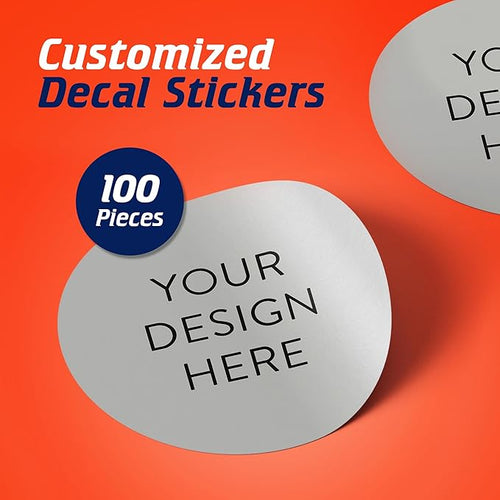 100 Custom Vinyl Stickers - Upload Your own Image, Text, Design, Logo - Personalized Logo Labels for Handmade, Packaging, Bottle, Jars, Candle, Brand Stickers (Gray, 5x5)
