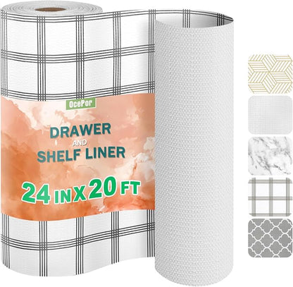 OcePor Non-Adhesive Drawer and Shelf Liner 24IN x 20FT，Non Slip Cabinet and by OcePor