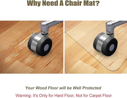 Kuyal Clear Chair mat for Hard Floors 48 x 48 inches Transparent Floor Mats - Image 3