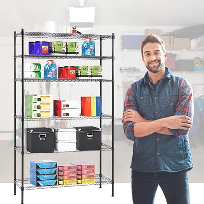 BestOffice | 6-Tier Wire Storage Shelves | 42x16x72 | Black | - Image 7