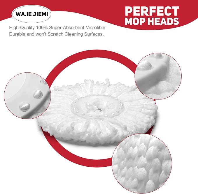 6-Pack White Mop Replacement Heads - Image 4
