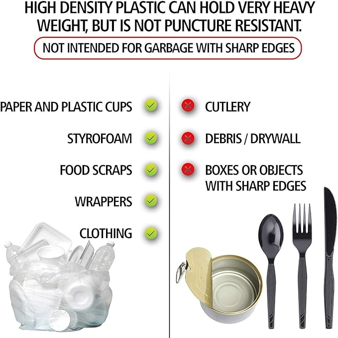 Aluf Plastics High Density Trash Bags, 33 Gallon, 16 Micron, - Image 3