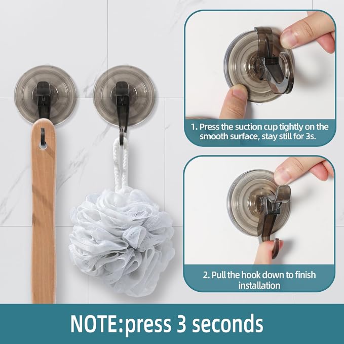 Antimbee 3 Pack Suction Cup Hooks, Removable Small Hooks - Image 4