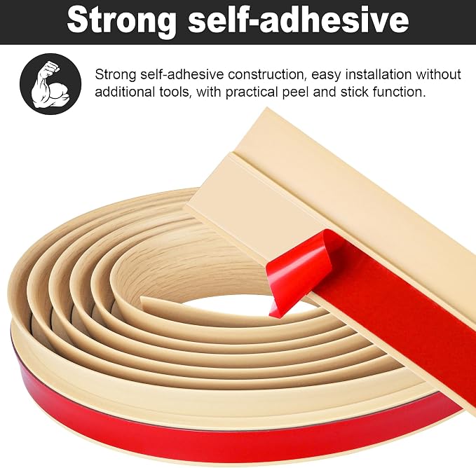 10Ft Carpet Floor Transition Strip, Self Adhesive Floor Edging Trim Strip - Image 3
