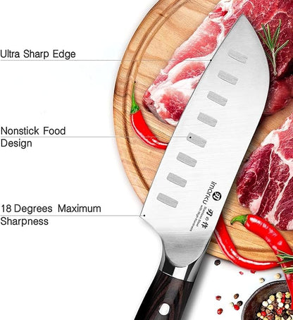 imarku Santoku Knife Chef Knife 5 inch Ultra Sharp Asian Knife Japanese Chef - Image 6