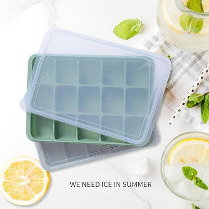 Ice Cube Trays Set of 2, Easy Release 15 Flexible Silicone Ice Cube Molds - Image 2