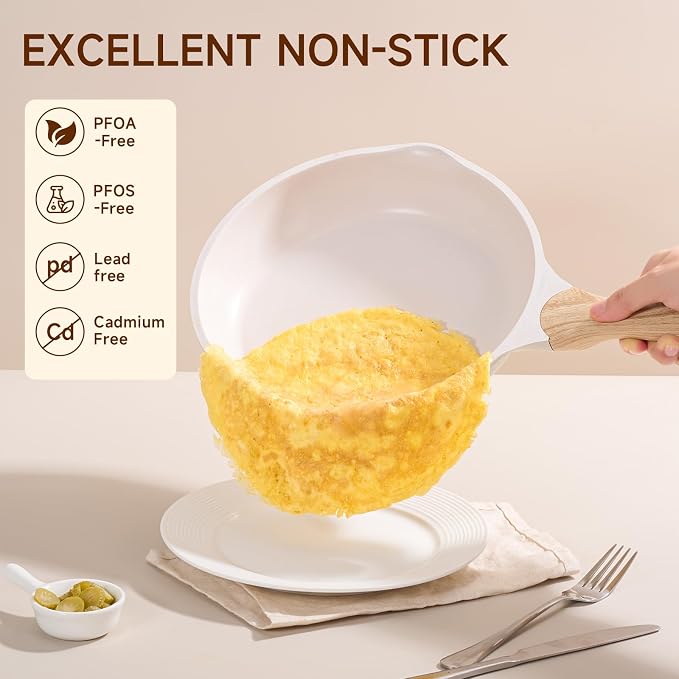 JEETEE 10 Inch Nonstick Frying Pan, Stone Coating Cookware, Nonstick Omelette - Image 4
