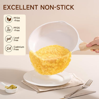 JEETEE 10 Inch Nonstick Frying Pan, Stone Coating Cookware, Nonstick Omelette - Image 4