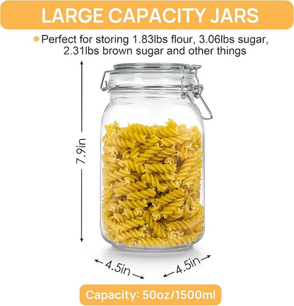 CHEFSTORY 50oz Airtight Glass Jars - Image 2