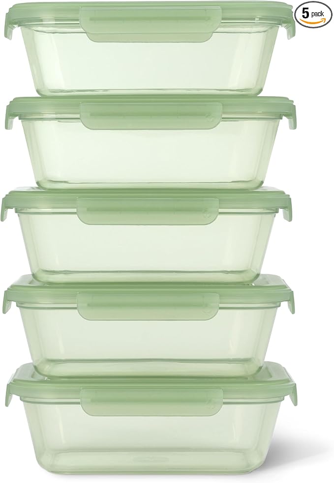 Ello Snap & Nest 10-Piece 4.5 Cup Plastic Meal Prep Set, Reusable Food by Ello
