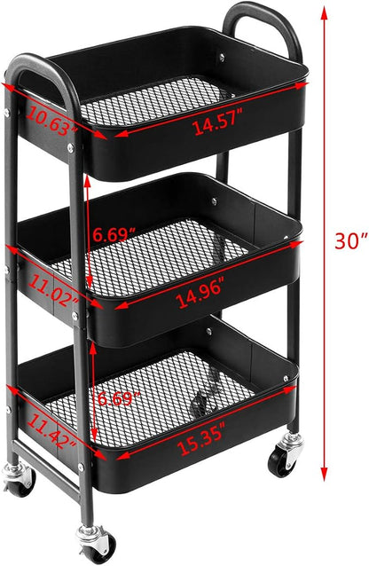 AGTEK Makeup Cart, Movable Rolling Organizer Cart - Image 3