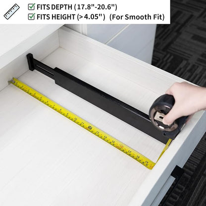 Utoplike 4 pcs Bamboo Kitchen Drawer Dividers Large, Adjustable Black Drawer - Image 5