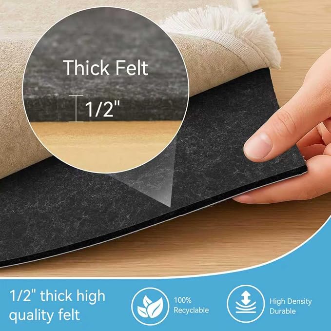 Warmstar 4x6 FT Non Slip Rug Pad, 100% Waterproof Felt Rug Pad - Image 5