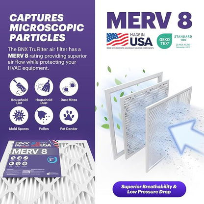 BNX TruFilter 12x12x1 Air Filter MERV 8 - Image 3