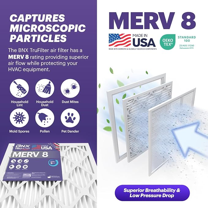 BNX TruFilter 18x24x1 Air Filter MERV 8 - Image 3