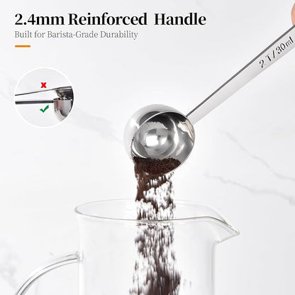 Long Handle Coffee Scoop: 18/8 Stainless Steel 5.98 Inch 2 Tablespoon Metal - Image 8