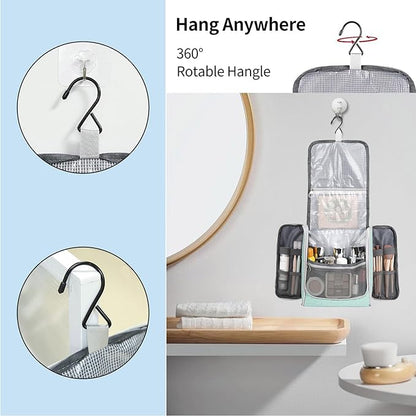 Della Gao Travel Toiletry Bag for Men and Women, Bathroom Bag, Water-Resistant Nylon (L, Green)