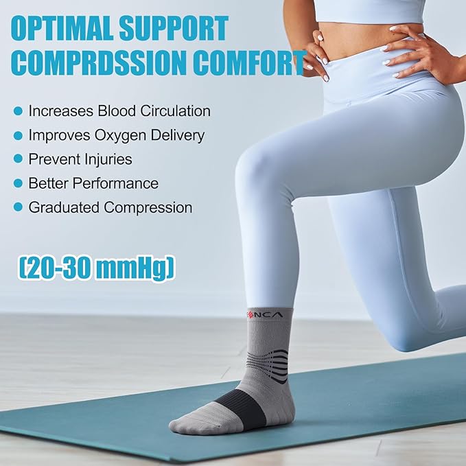 NEENCA Medical Compression Socks—2 Pairs, Ankle Socks for Injury Recovery, Pain Relief, Swelling, Sport Protection 20-30 mmHg