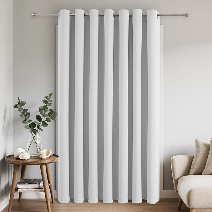 Joydeco Blackout Patio Sliding Door Curtains 84 Inches Long, Grommet Privacy by JOYDECO