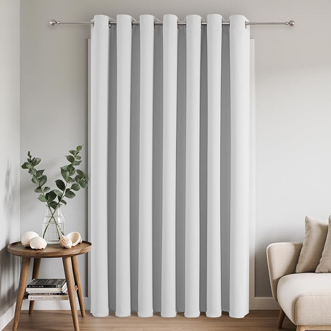 Joydeco Blackout Patio Sliding Door Curtains 90 Inches Long, Grommet Privacy by JOYDECO