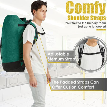 Laundry Bag for College, 115L Laundry Backpack Extra Large Heavy Duty, College - Image 4
