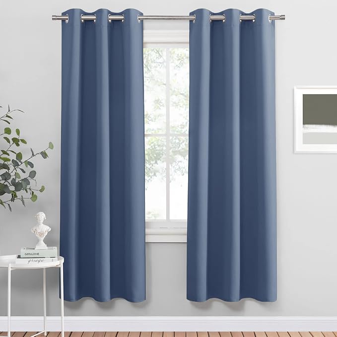 PONY DANCE Blue Thermal Blackout Curtains by PONYDANCE