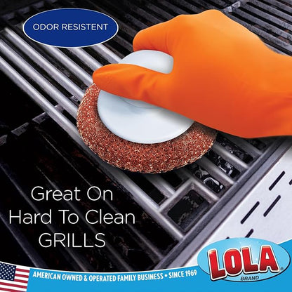 LOLA Copper Mesh Scouring Pad w/Comfort Knob, 144 Pack, Heavy Duty Cleaning Pads - Image 4