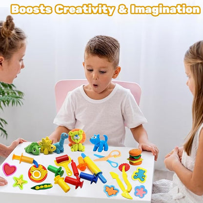 iShyan Dough Tools for Kids, 24 Pieces Dough Play Tools Set - Image 5