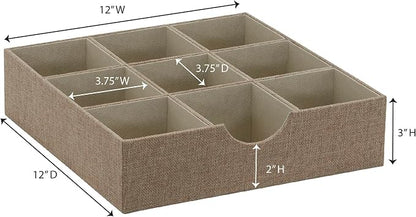 Household Essentials Brown 723-1 Deep 9 Section Drawer Organizer Box - Image 3
