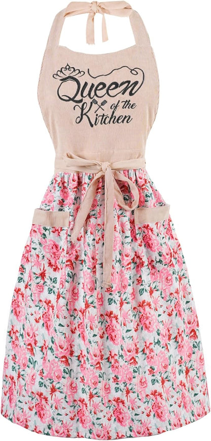 Cute Floral Aprons for Women by HYVOROS