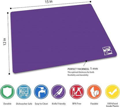 ZVP Flexible Plastic Cutting Board Set of 5 Gradient Color, Colorful Chopping - Image 3