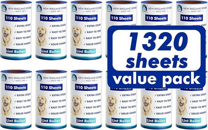 Lint Rollers for Pet Hair Extra Sticky, 1320 Sheets, Portable Pet Lint Remover by NewEnglandStories