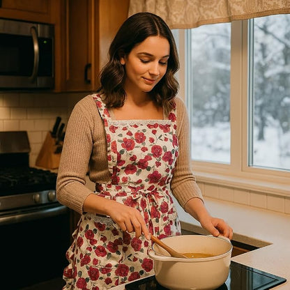 Funny Aprons for Women with Pockets, Kitchen Cooking Grilling Bbq Cute Chef - Image 2