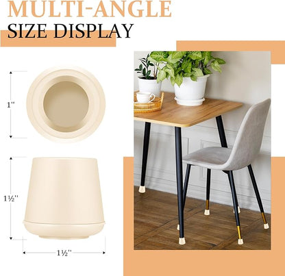 1" Round Rubber Chair Leg Tips Caps, Chair Leg Floor Protectors, Non-Slip - Image 2