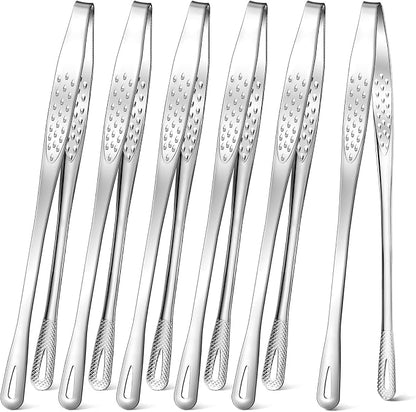 meekoo 6 Pcs 7.8 Inches Stainless Steel Korean BBQ Grill Tongs Japanese by meekoo