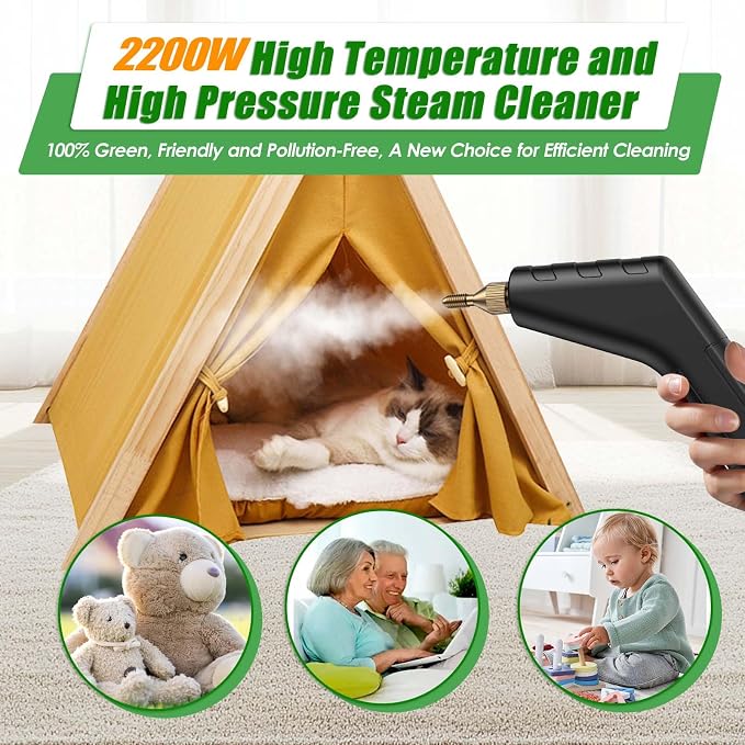 7-in-1 Handheld Steam Cleaner, 2200W High Pressure Steam Cleaner, 1.2L Portable - Image 4