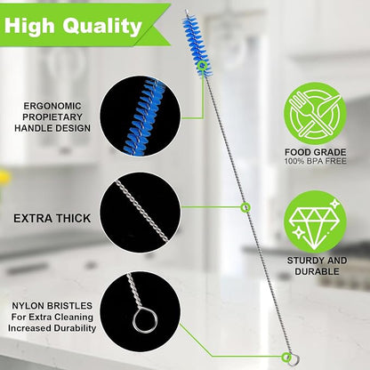 Straw Cleaner Brush for Stanley, 12 Inch Extra Long Straw Brush Cleaner - Image 2