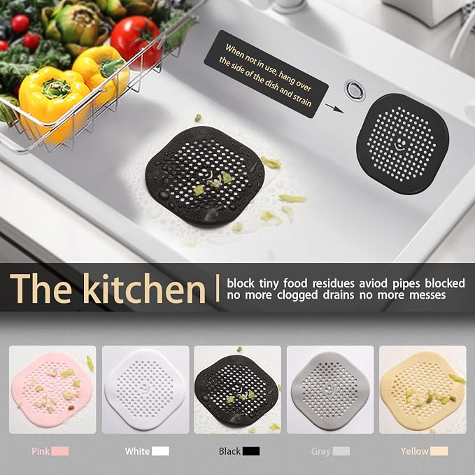 2 Pack Drain Hair Catcher Silicone Drain Protector Hair Stopper - Image 3