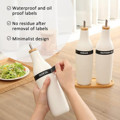 HOMCDALY Olive Oil and Vinegar Dispenser Set, Two 16oz Ceramic Oil Dispenser - Image 5