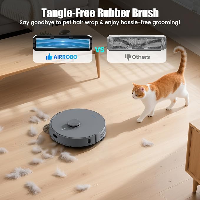 AIRROBO T25+ Robot Vacuum and Mop Combo, 5500Pa Suction, Pet Area Smart Boost - Image 3